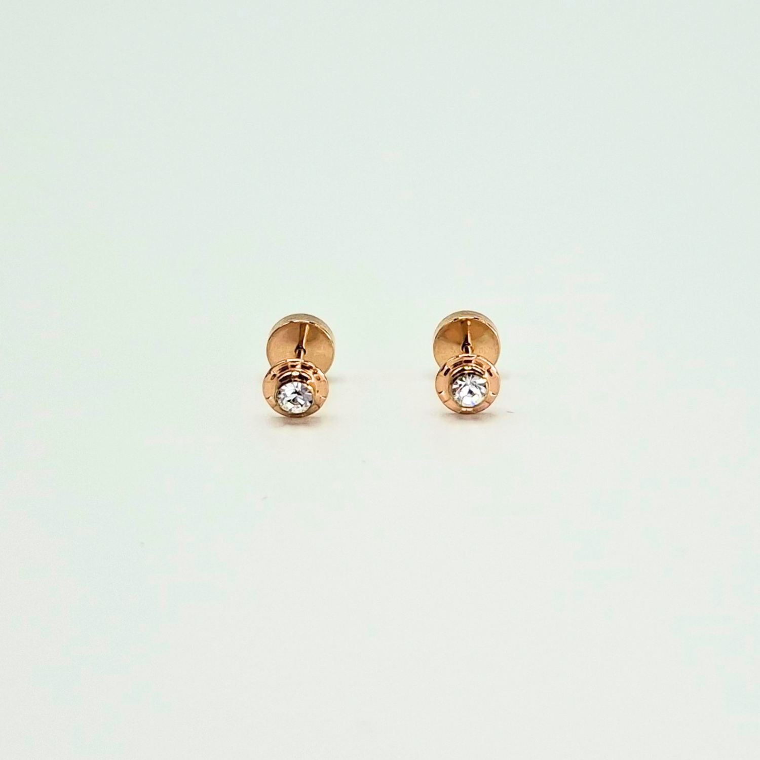 AROS ABRIDORES PARA BEBE  Y NIÑA LAMINADOS EN ORO DE 20K MODELO PIEDRA DE CIRCON S - 7