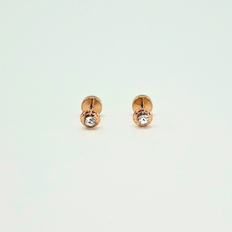 AROS ABRIDORES PARA BEBE  Y NIÑA LAMINADOS EN ORO DE 20K MODELO PIEDRA DE CIRCON S - 7
