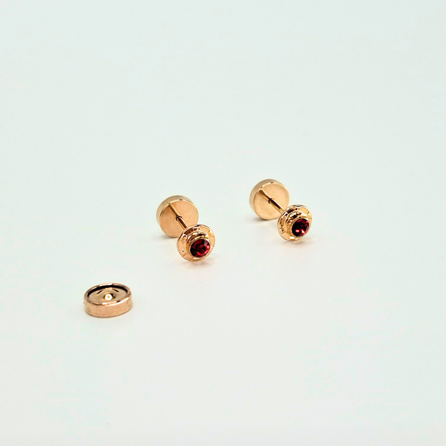 AROS ABRIDORES PARA BEBE  Y NIÑA LAMINADOS EN ORO DE 20K MODELO PIEDRA DE CIRCON S - 8