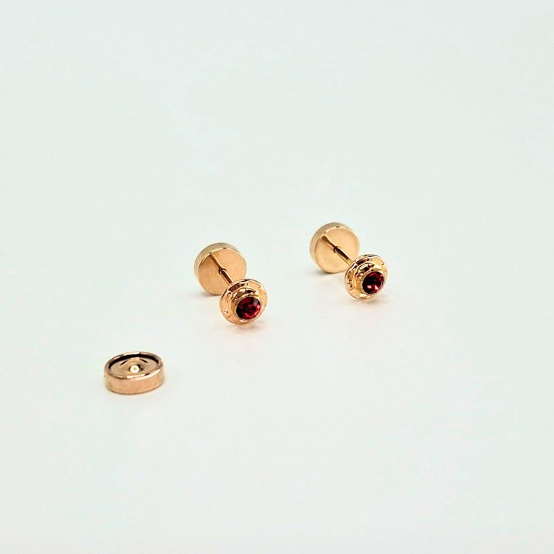 AROS ABRIDORES PARA BEBE  Y NIÑA LAMINADOS EN ORO DE 20K MODELO PIEDRA DE CIRCON S - 8