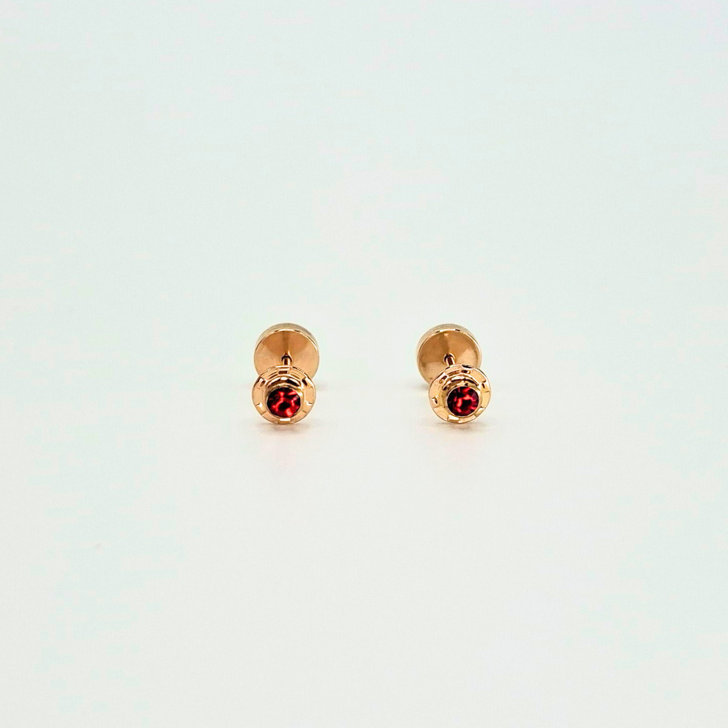 AROS ABRIDORES PARA BEBE  Y NIÑA LAMINADOS EN ORO DE 20K MODELO PIEDRA DE CIRCON S - 9