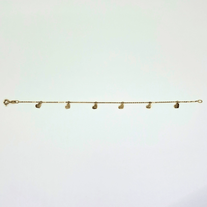 PULSERA MODELO CORAZONES ORO 18K, 18CM - 2