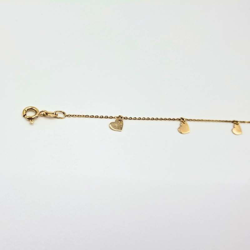 PULSERA MODELO CORAZONES ORO 18K, 18CM - 4