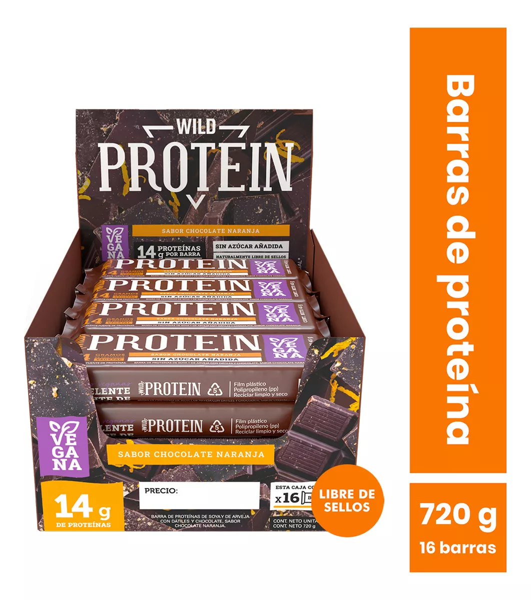 WILD PROTEIN CHOCOLATE NARANJA 16 UNIDADES - 1