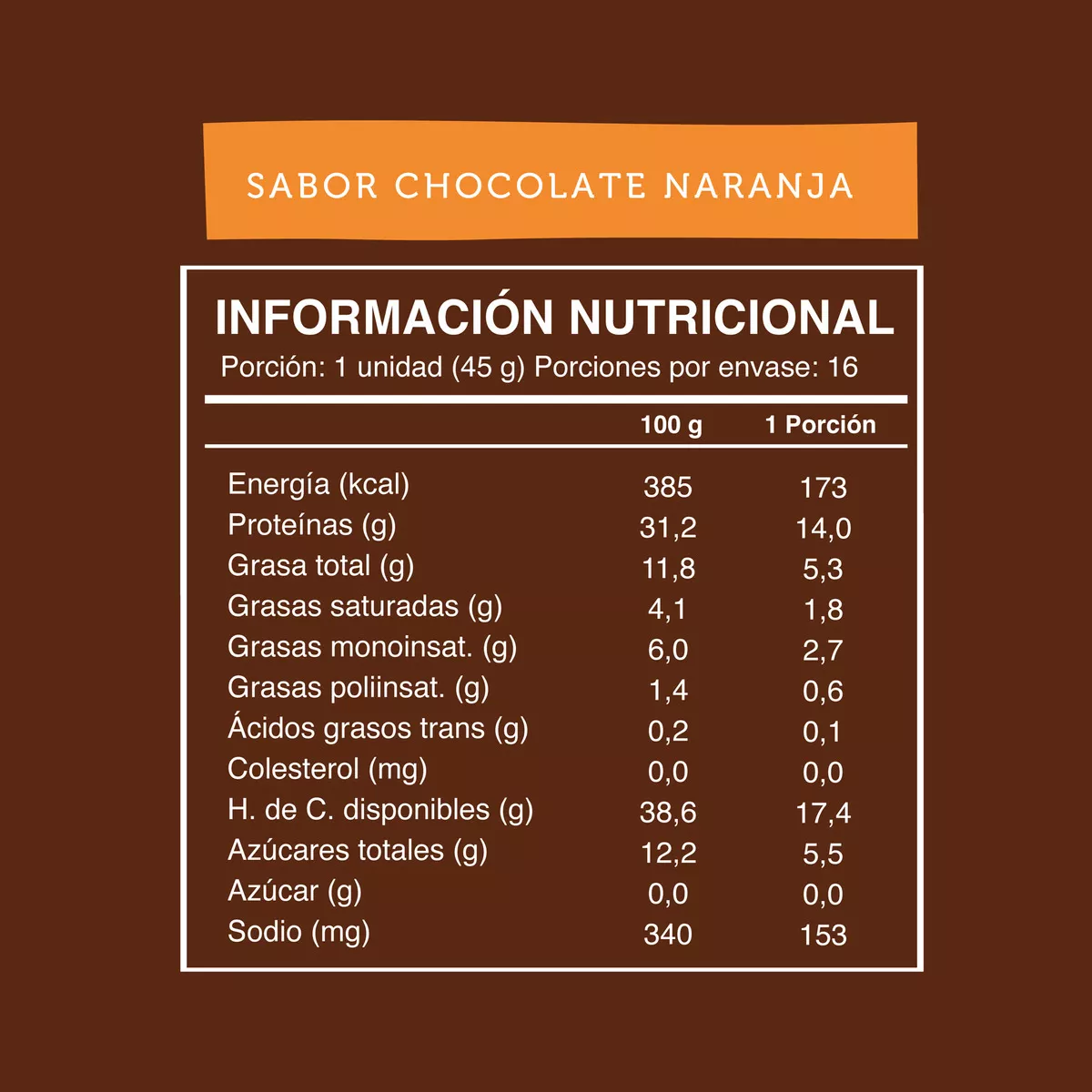WILD PROTEIN CHOCOLATE NARANJA 16 UNIDADES - 3