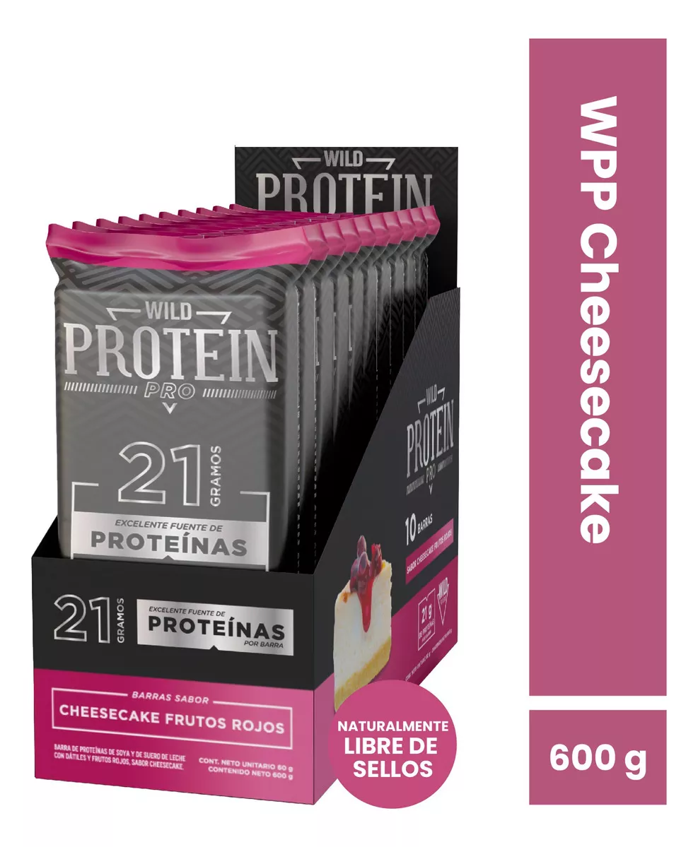 WILD PROTEIN PRO CHEESECAKE FRUTOS EN COLOR ROJOS 10 UNIDADES - 1