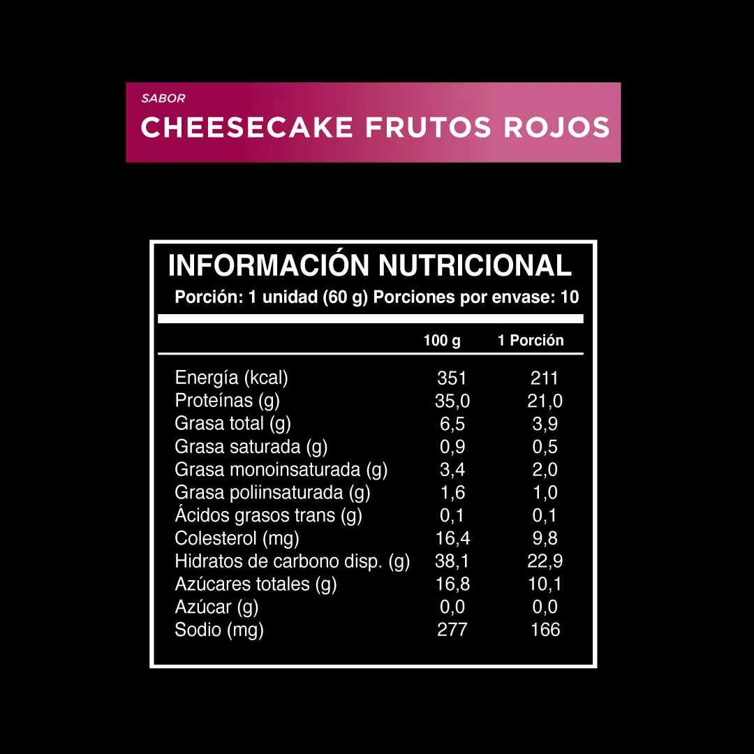 WILD PROTEIN PRO CHEESECAKE FRUTOS EN COLOR ROJOS 10 UNIDADES - 2