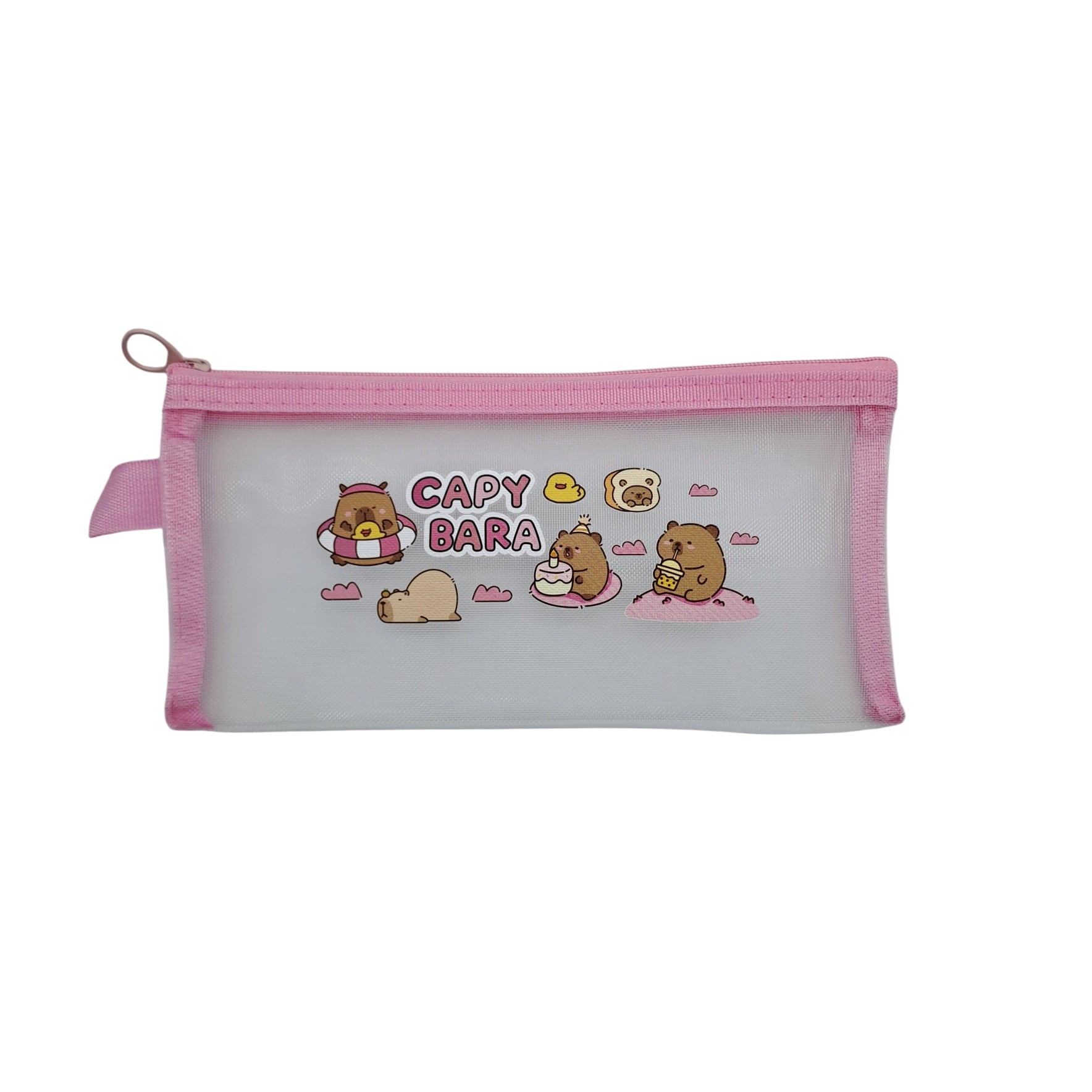 ESTUCHE PARA LAPICES DISEÑO CAPIBARA COLOR ROSADO - 1