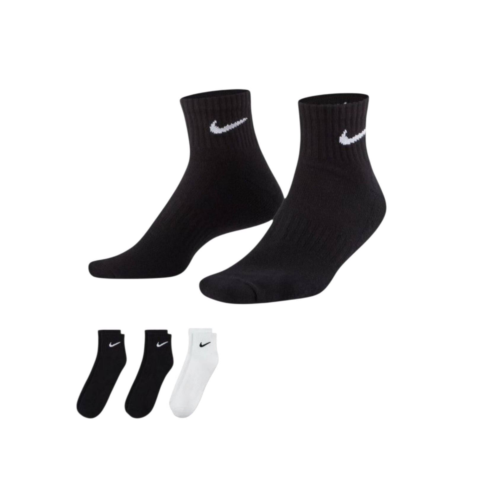 CALCETINES X3 NIKE EVERYDAY CUSHIONED TRAINING COLOR NEGRO Y BLANCO - 1