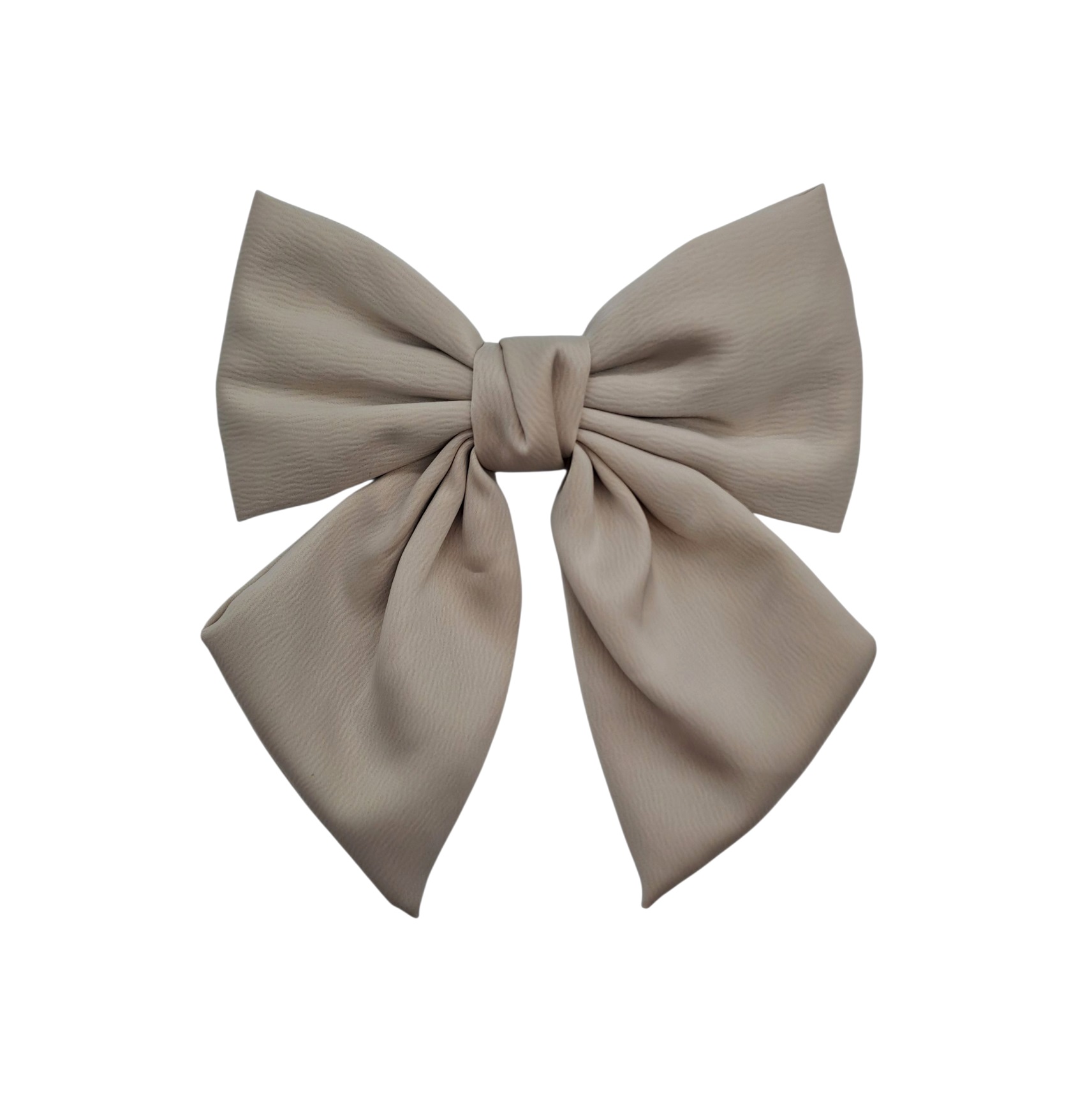 LAZO PARA EL CABELLO CON PINCHE ACCESORIO DE MODA COLOR BEIGE - 1