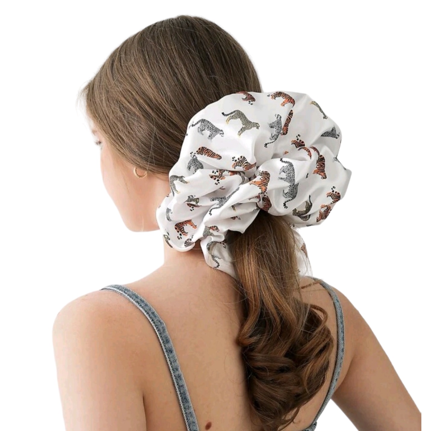 SCRUNCHIE COLET XL SATE N COLOR BLANCO CON DISEÑO - 1