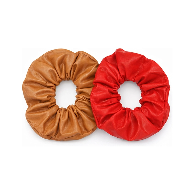 PACK 2 SCRUNCHIES ECO CUERO XL PREMIUN DIAMETRO 17 CM - 3