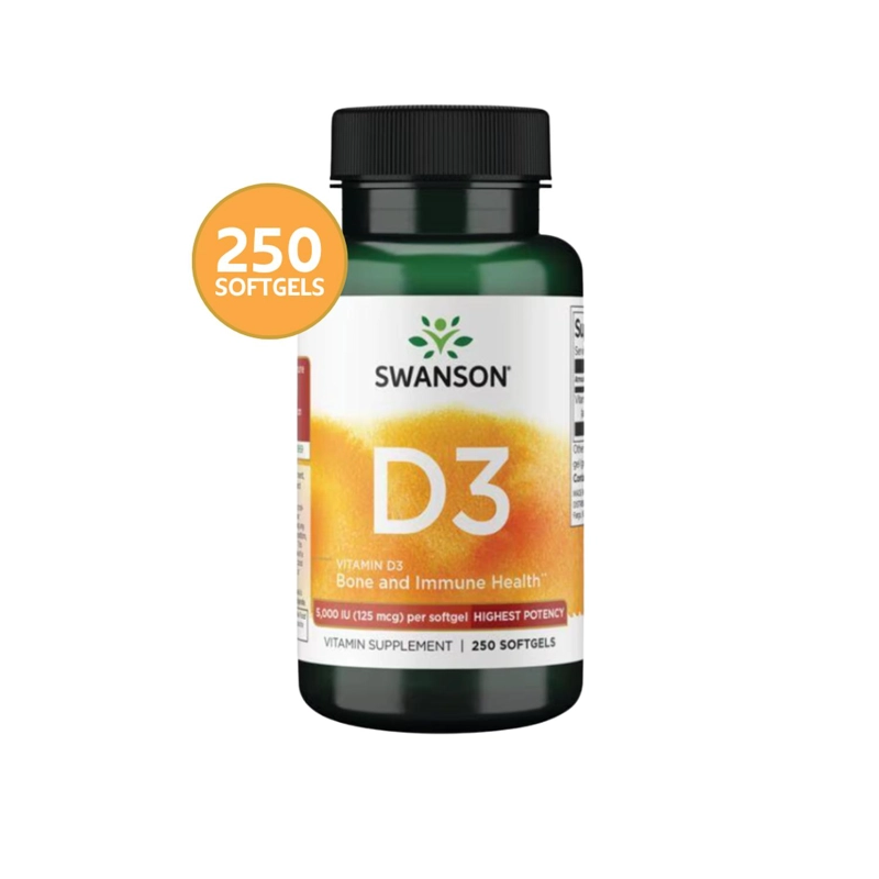 SWANSON VITAMINA D3 5000UI 250 CAPSULAS SUCCESS NEUTRO - 1
