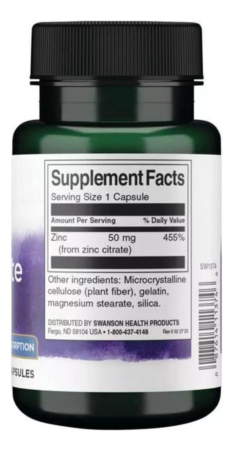 SW1374 ZINC CITRATE 50 MG 60 CAPS - 2