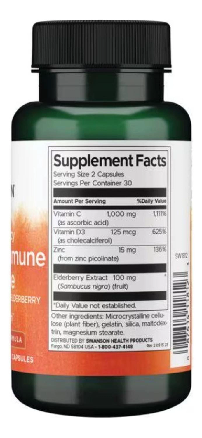 SW1812 HIGH POTENCY ULTIMATE IMMUNE DEFENSE WITH C, D, ZINC & ELDERBERRY 60 CAPS - 2