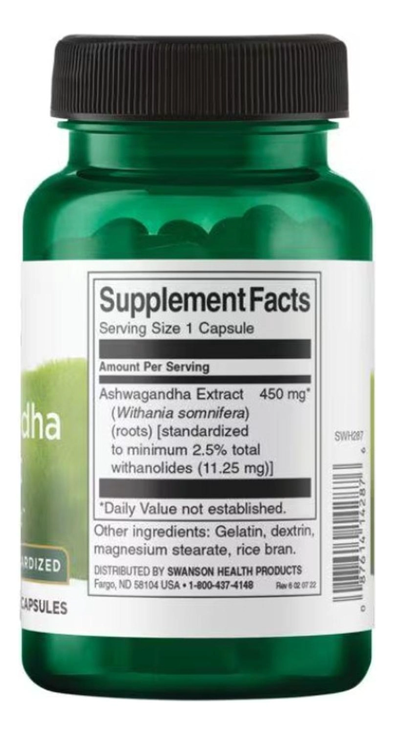 SWH287 ASHWAGANDHA EXTRACT - STANDARDIZED 450 MG 60 CAPS - 2