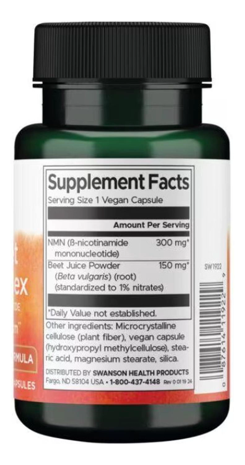 SW1922 NMN + BEET ROOT COMPLEX NICOTINOMIDE MONOUCLEOTIDE 30 VEGAN CAPS - 2