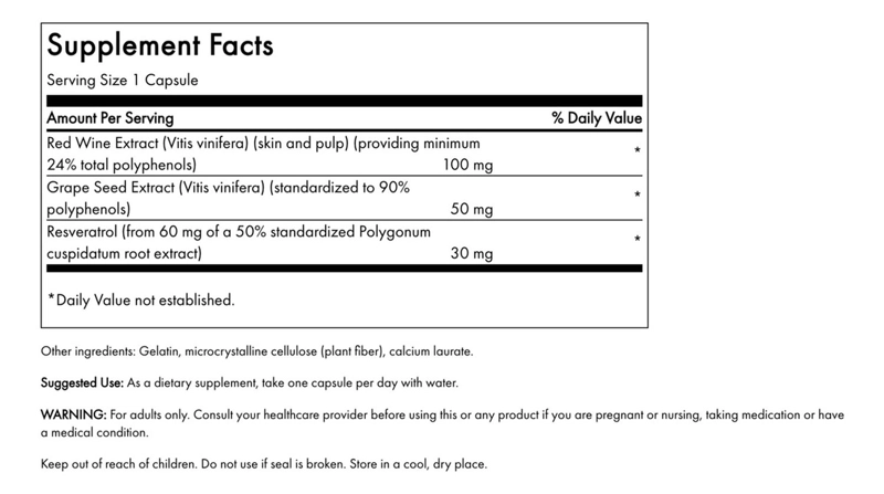 SWU248 RESVERATROL COMPLEX 180 MG 60 CAPS - 3
