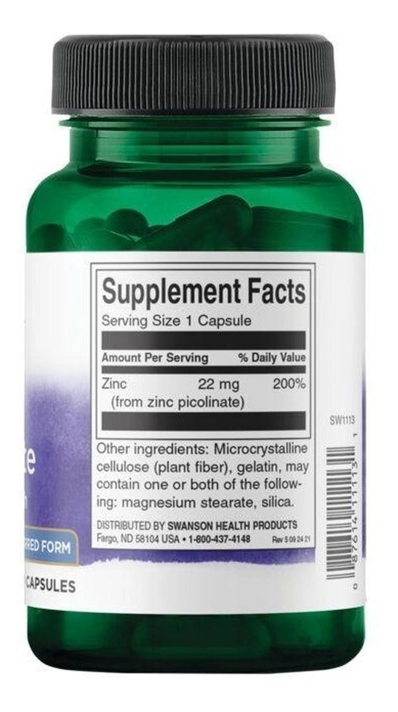 SW1113 ZINC PICOLINATE - BODY PREFERRED FORM 22 MG 60 CAPS - 3
