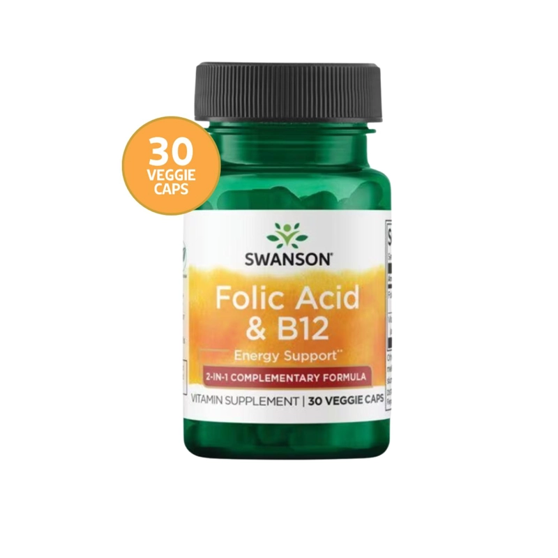 SWU670 FOLIC ACID & B12 30 VEG CAPS - 1
