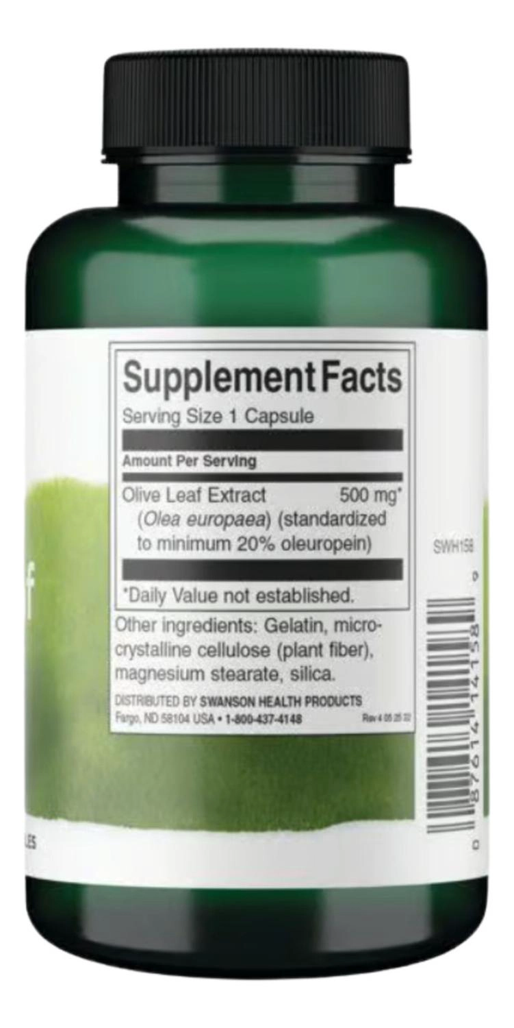 SWANSON HERB OLIVE LEAF EXT 500MG 60 CAPS SWANSON HERB OLIVE LEAF EXT 500MG 60 CAPS - 2