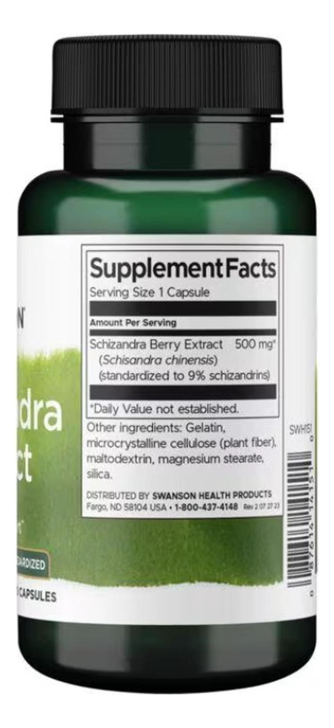 SWH151 SCHIZANDRA EXTRACT - STANDARDIZED 500 MG 60 CAPS - 3