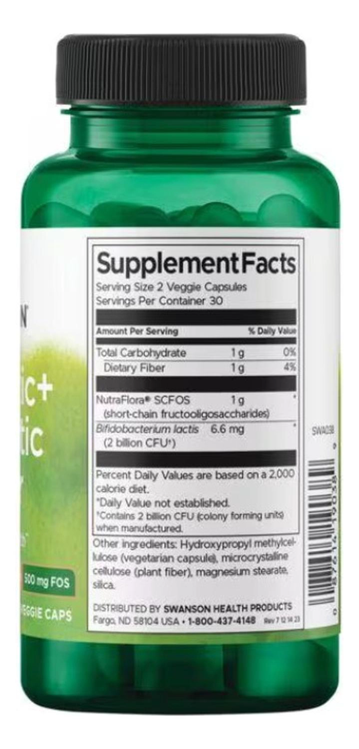 SWA038 PROBIOTIC+ PREBIOTIC FIBER 1 BILLION CFU 60 VEGAN CAPS - 2
