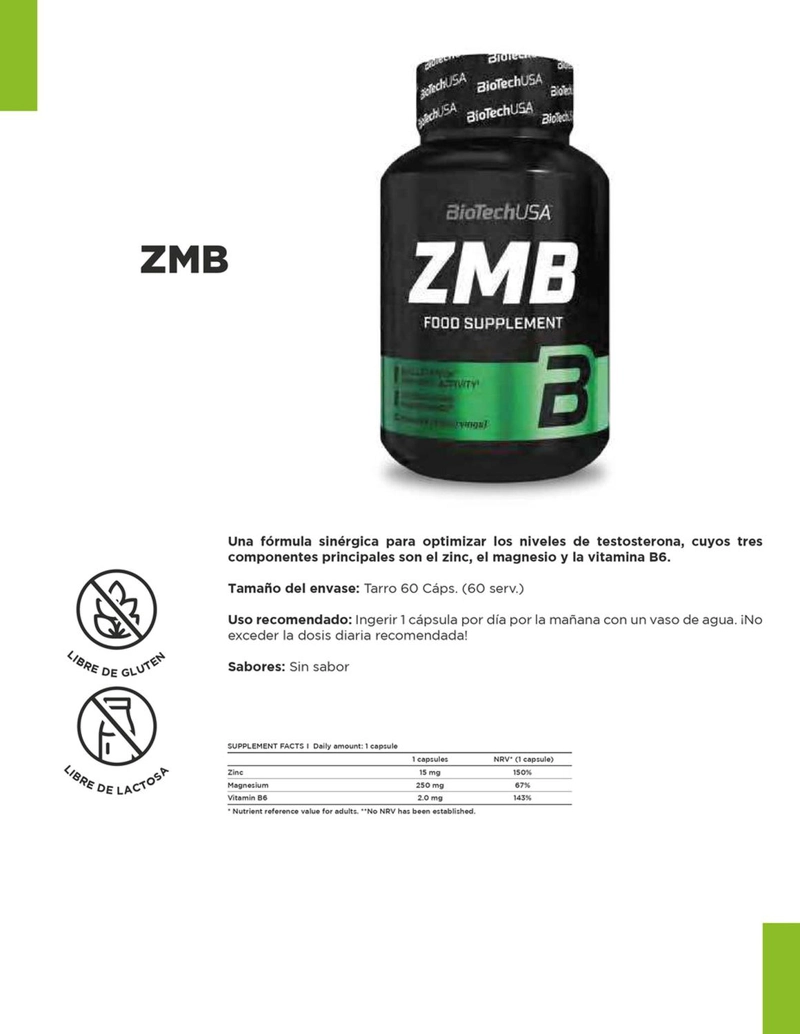 BIO ZMB - 60 CAPS SIN SABOR - 2
