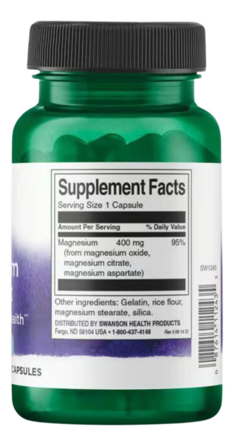 SWANSON TRIPLE MAGNESIUM COMPLEX 400 MG 30 CAPS SWANSON TRIPLE MAGNESIUM COMPLEX 400 MG 30 CAPS - 2