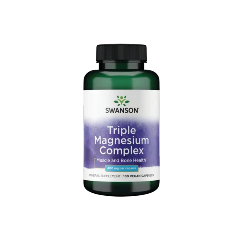 SWANSON TRIPLE MAGNESIUM COMPLEX 400 MG 100 CAPSULAS SIN SABOR - 1