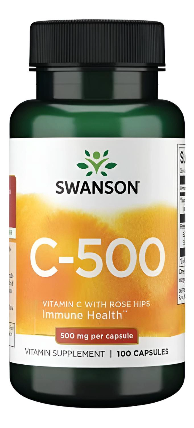 SW101 C-500 - VITAMIN C WITH ROSE HIPS 500 MG 100 CAPS - 1