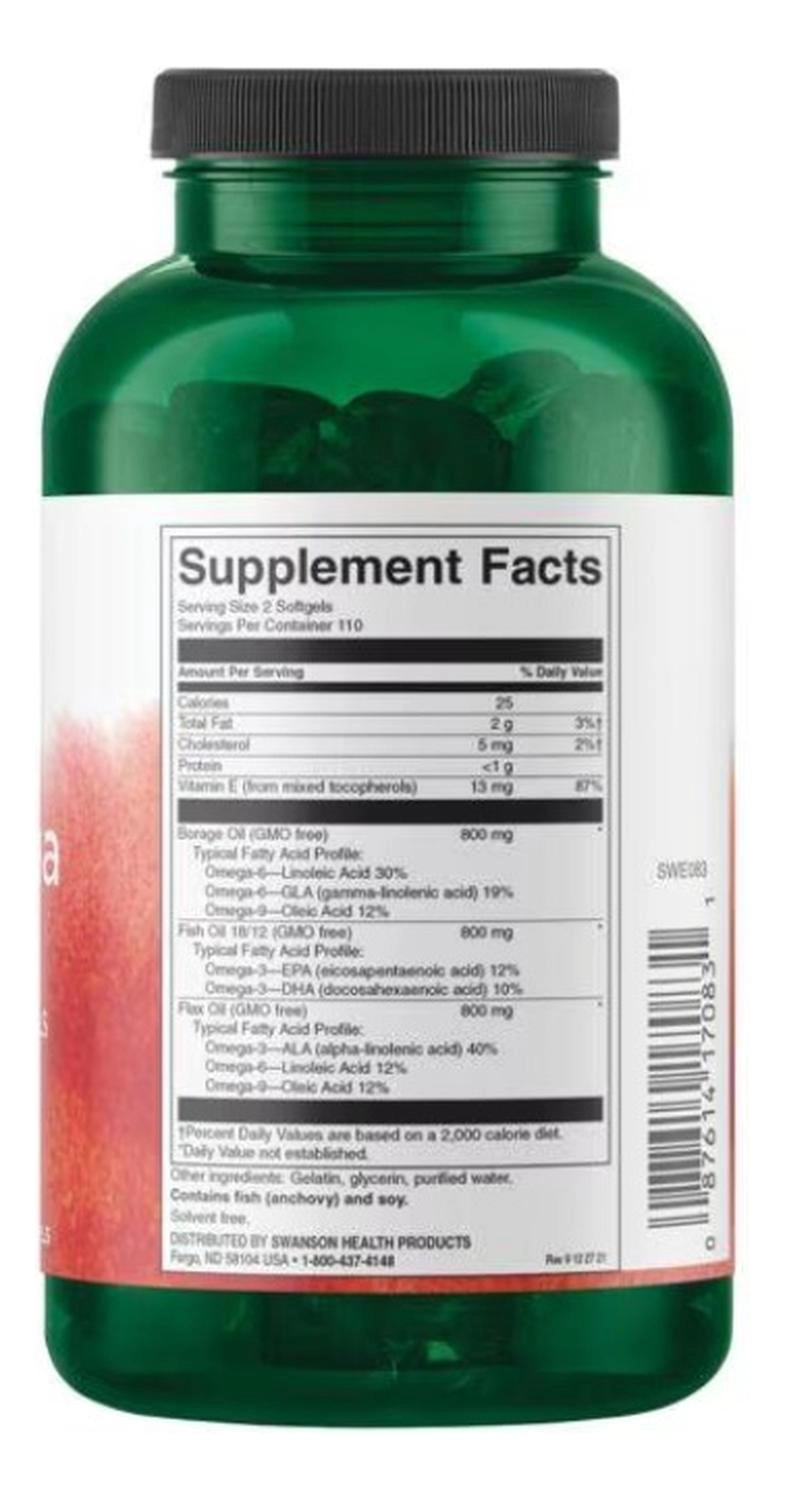 SWE083 MULTIOMEGA 3-6-9 FLAX, BORAGE & FISH OILS - OMEGATRU BLEND 220 SGELS - 2