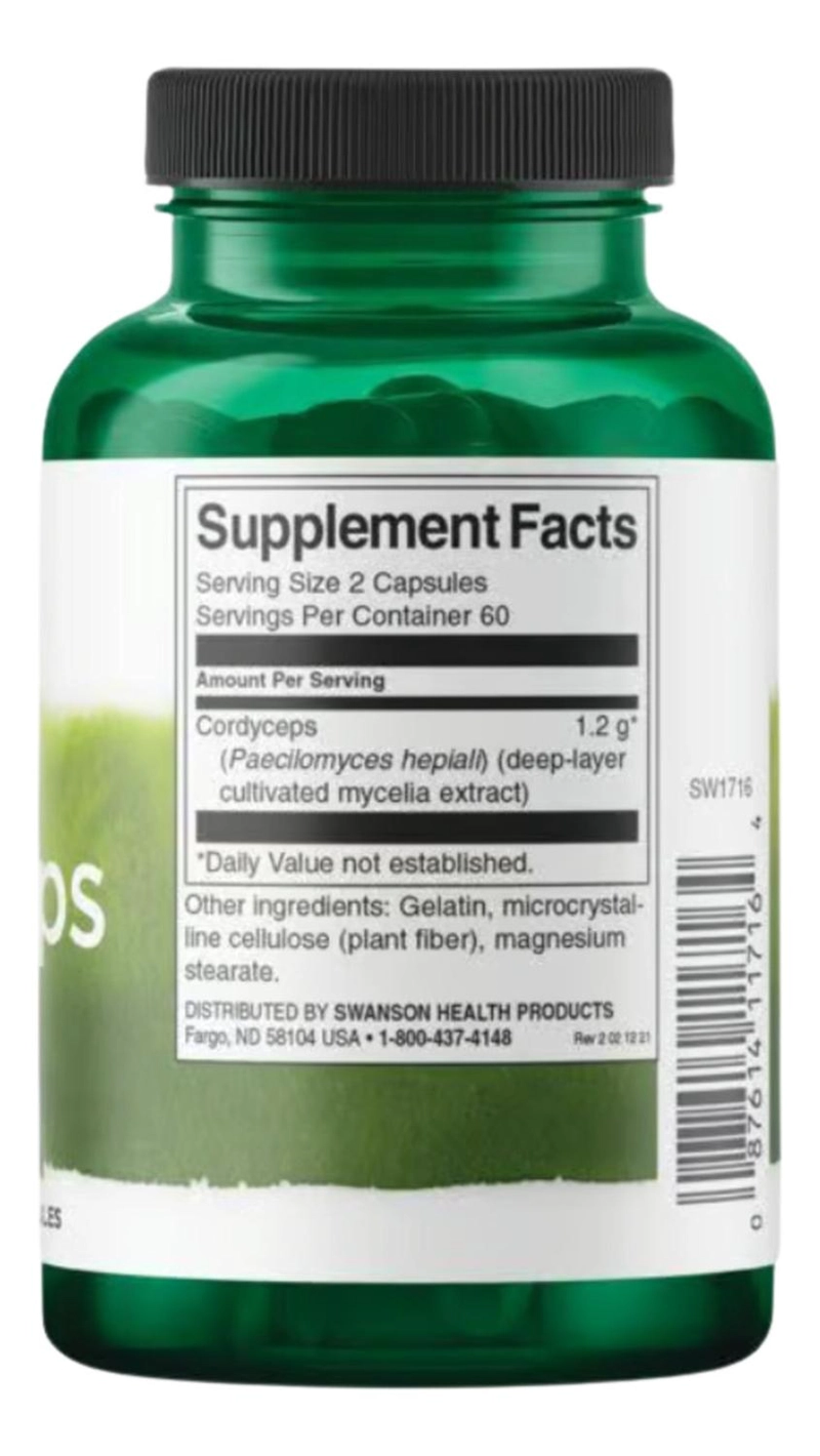 SWANSON CORDYCEPS 600 MG 120 CAPSULAS SWANSON CORDYCEPS 600 MG 120 CAPSULAS - 2