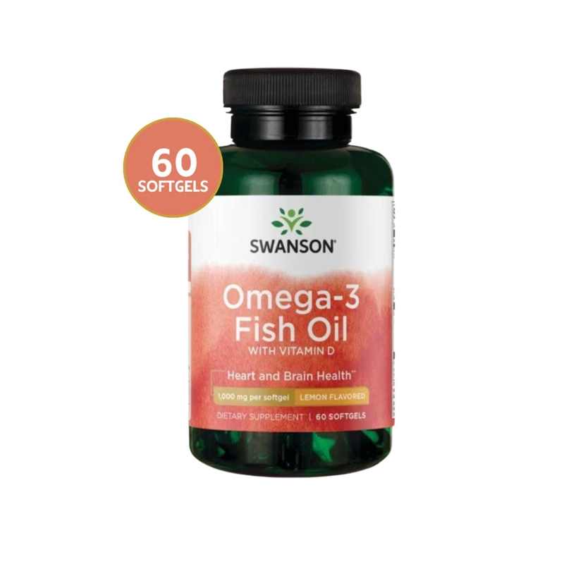 SW1309 OMEGA-3 FISH OIL WITH VITAMIN D - LEMON FLAVORED 1.000 MG 60 SGELS - 1