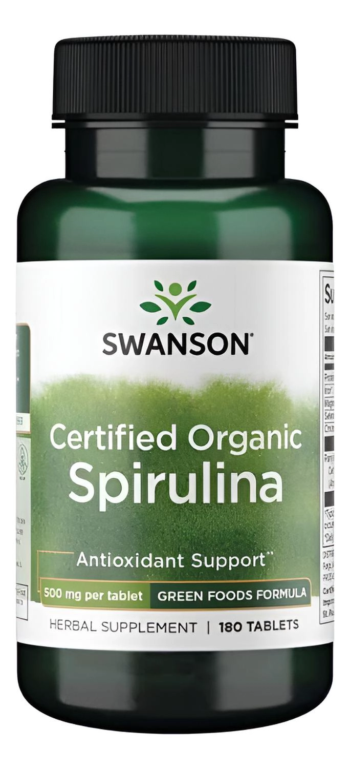 SWR044 CERTIFIED ORGANIC SPIRULINA 500 MG 180 TABS - 1