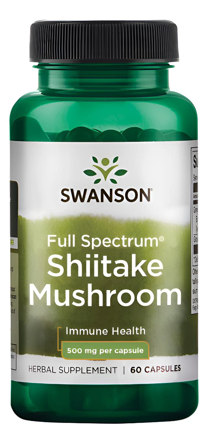 SWANSON FULL SPECTRUM SHIITAKE MUSHROOM 500 MG 60 CAPS SIN SABOR - 1