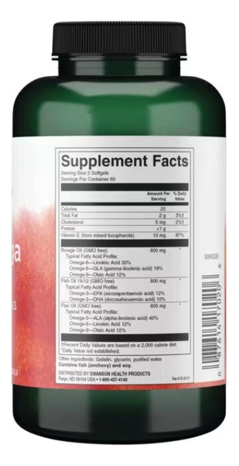 SWE020 MULTIOMEGA 3-6-9 (FLAX. BORAGE. FISH) 120 SGELS - 2