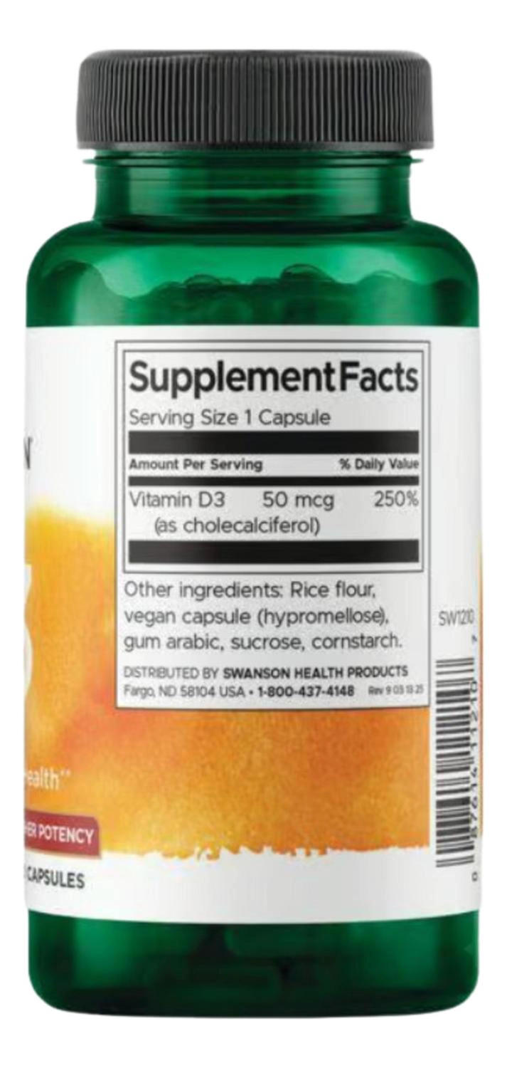 SW1210 VIT D3 HIGHER PT 2,000IU (50MCG)250C - 2