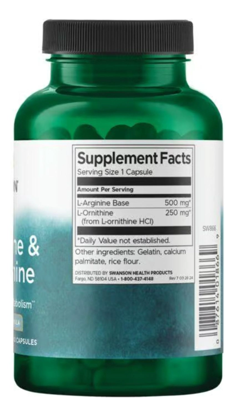 SW866 L-ARGININE & L-ORNITHINE 100 CAPS - 2