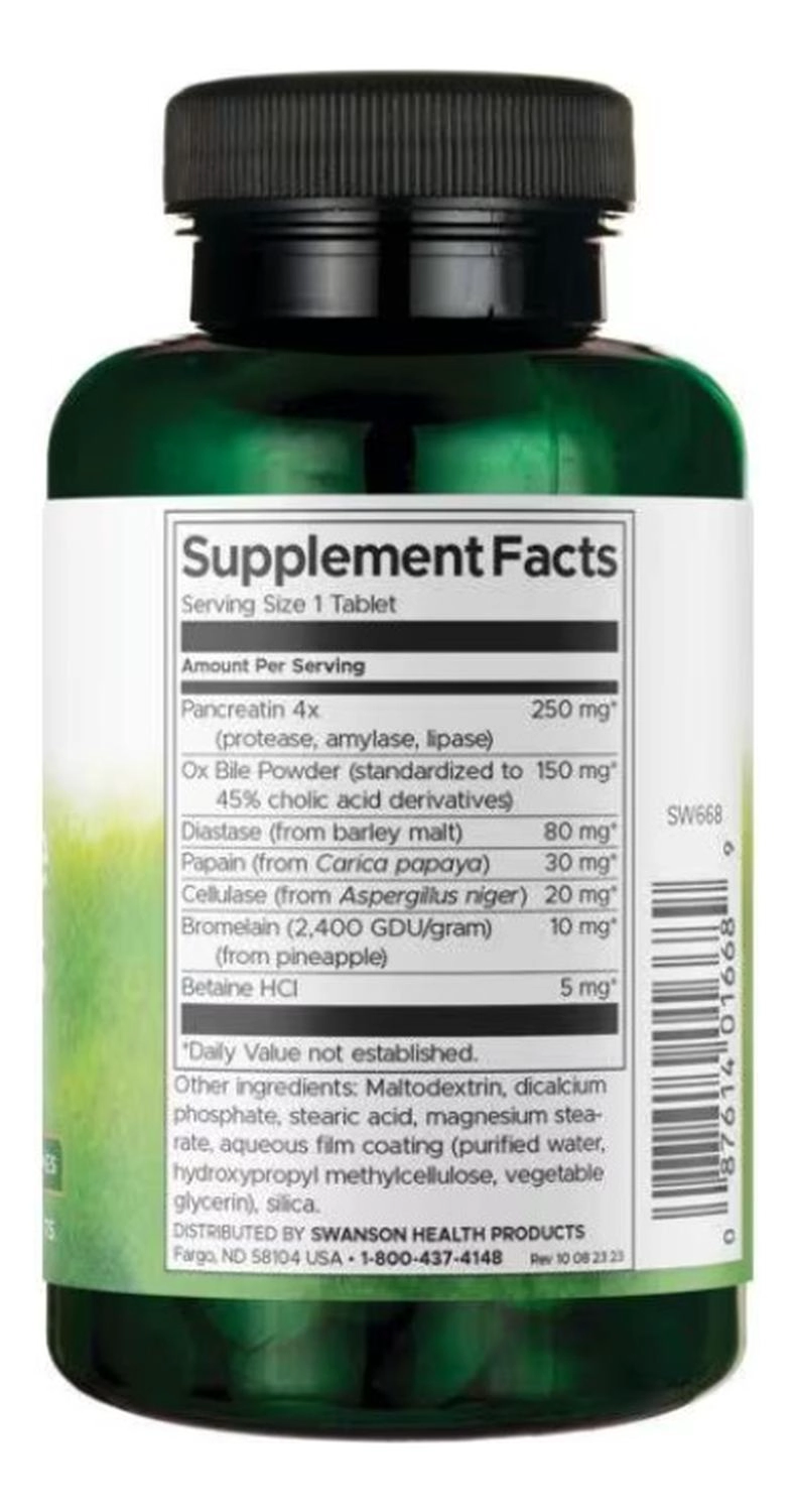SW668 DIGESTIVE ENZYMES 180 TABS - 2