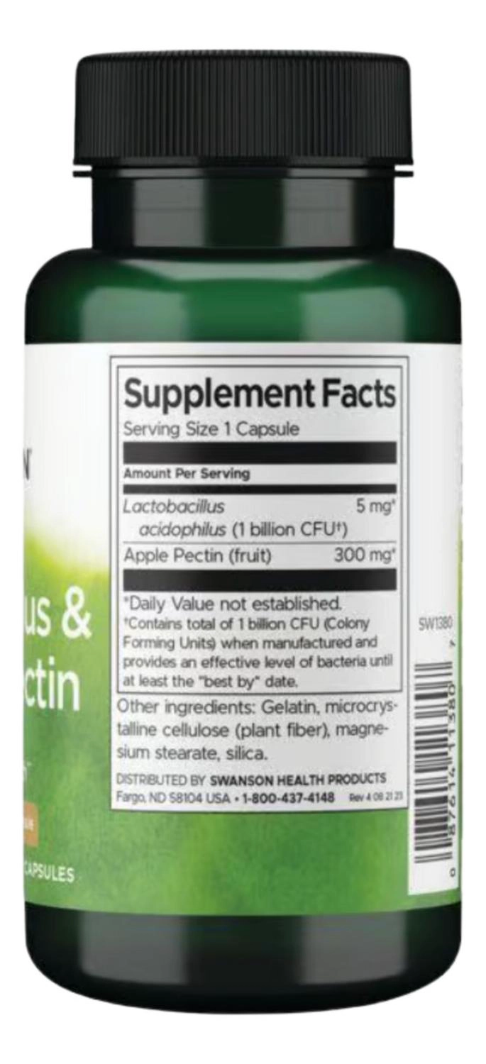 SWANSON ACIDOPHILUS & APPLE PECTIN 1 BILLION CFU* 90 CAPS - 2