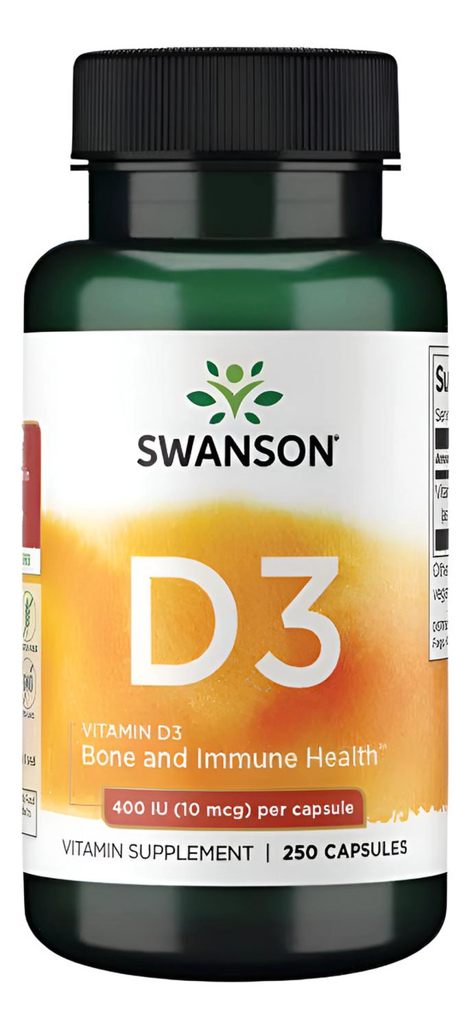 SWANSON VITAMIN D3 400 LU (10 MCG) 250 CAPS SWANSON VITAMIN D3 400 LU (10 MCG) 250 CAPS - 1
