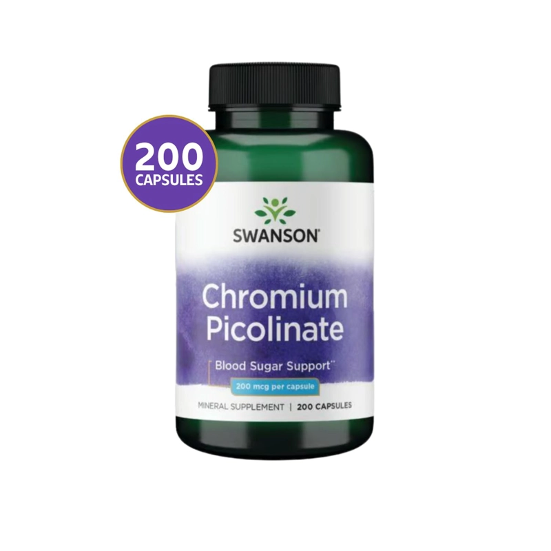 SWANSON CHROMIUM PICOLINATE 200MCG 200 CAPS SWANSON CHROMIUM PICOLINATE 200MCG 200 CAPS - 1