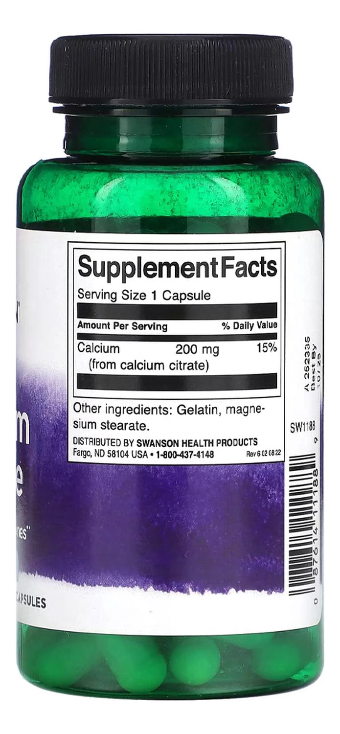 SW1188 CALCIUM CITRATE 200 MG 60 CAPS - 2