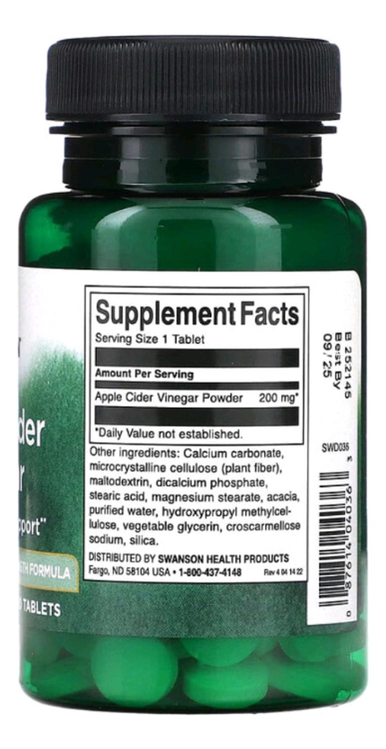 SWD036 DIET APPLE CIDER VINEGAR 200 MG 120 TAB - 4