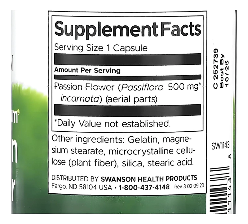 SW1143 FULL SPEC PASSION FLOWER 500MG 6 - 3