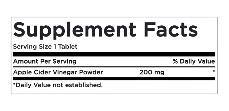 SWD081 APPLE CIDER VINEGAR - DOUBLE STRENGTH 200 MG 30 TAB - 2