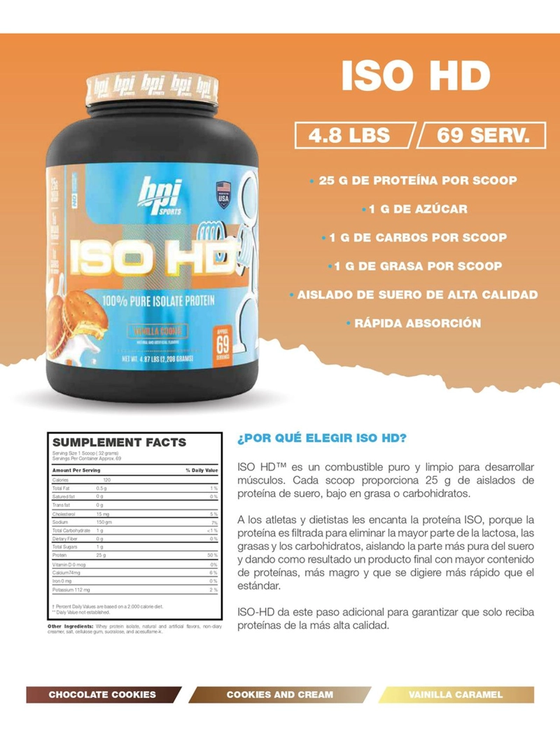 BPI ISO HD 5LBS - 70 SERV COOKIES AND CREAM COOKIES AND CREAM - 2