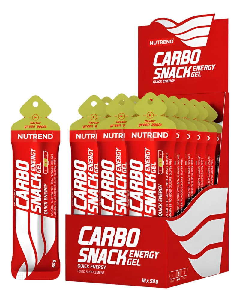 NUTREND CARBOSNACK ENERGY GEL SACHET (CAJA 18 UNIDADES) BLUEBERRY GREEN APPLE - 1
