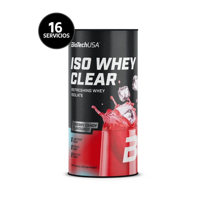 BIOTECHUSA ISO WHEY CLEAR 400 G | 16 SERVICIOS · WHEY ISOLATE · LIBRE DE AZUCAR Y GLUTEN - 1